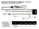 Lazer Two-Lamp 4-Pin Deutsch DT Wiring Kit (12V) - for Carbon-2/Carbon-6 (White/Yellow Dip)