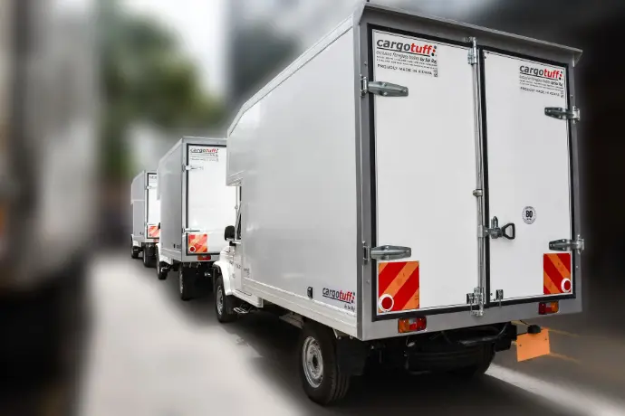 Custom truck body conversion by Rigicore, tailored to meet specific client needs with durable materials and precise engineering.