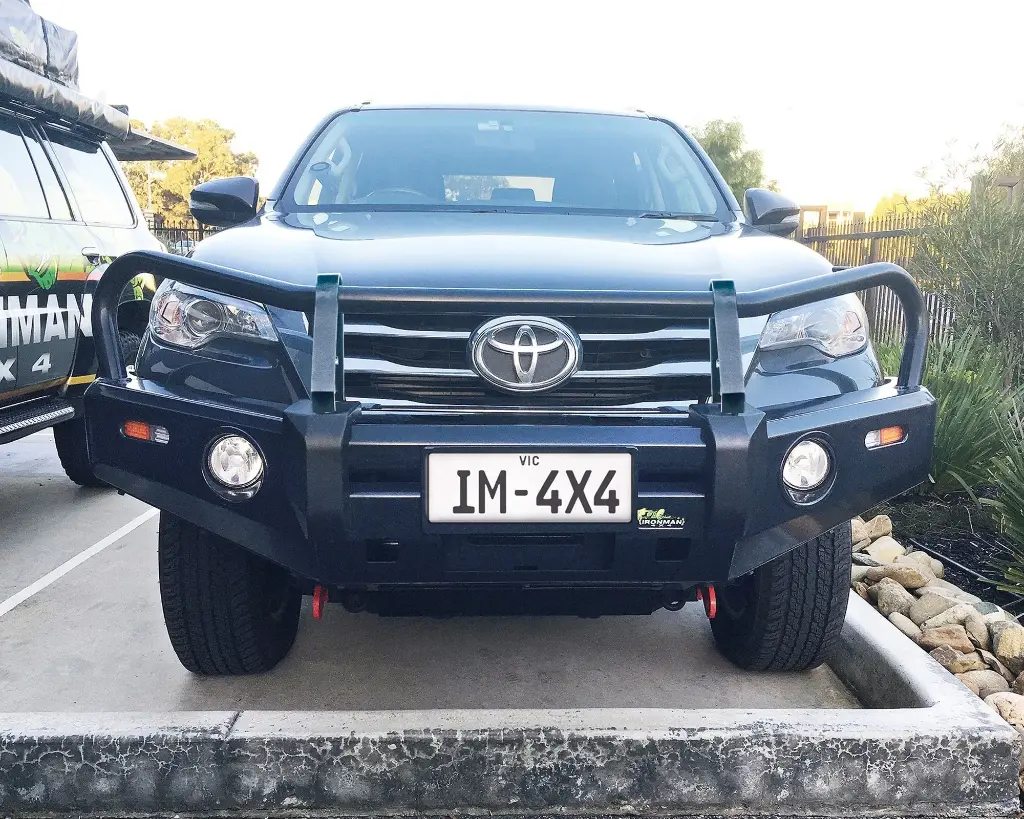 Ironman Airbag Compatible Bull Bar C/W In-Built Fog Lights & Indicators For Toyota Fortuner