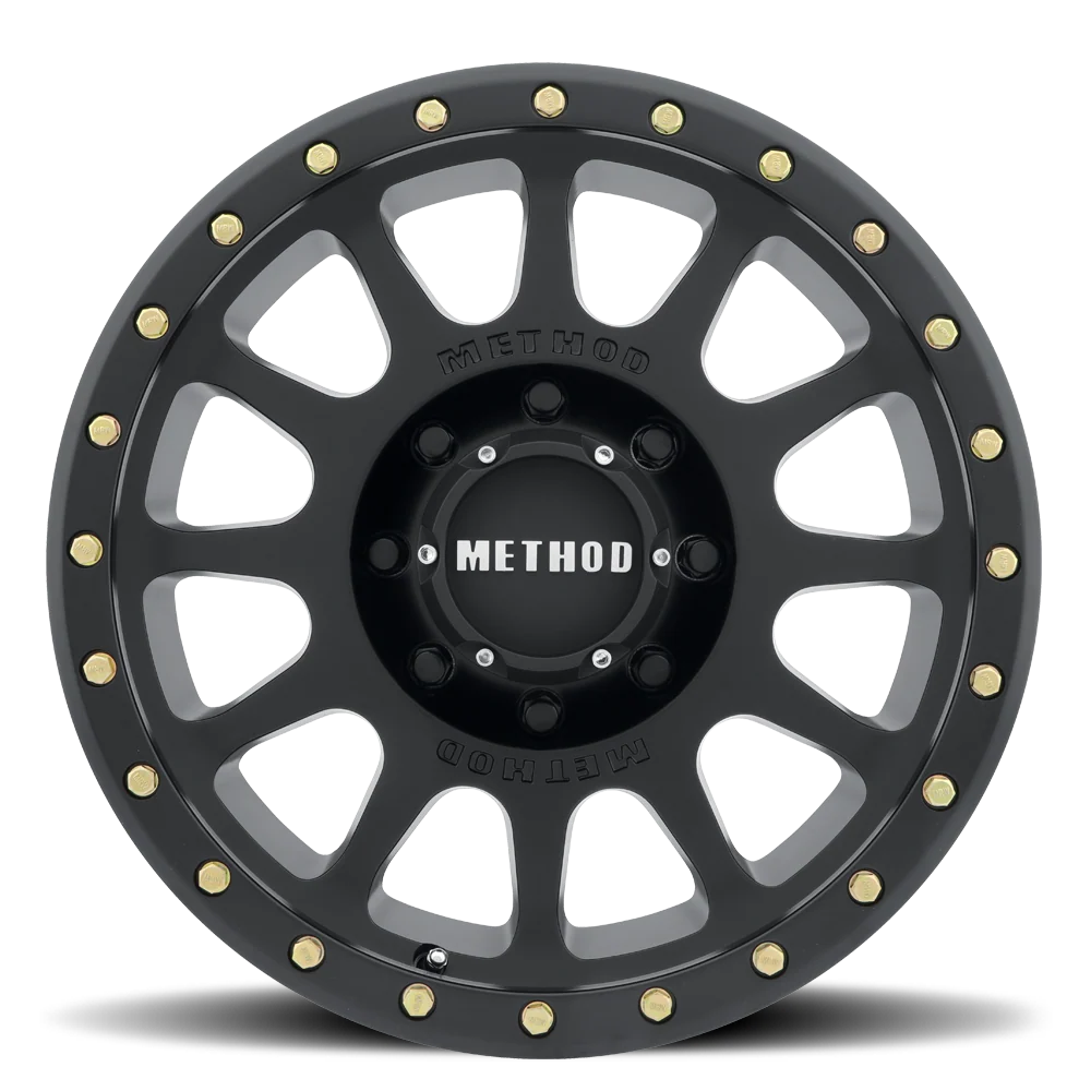 Method MR305 NV 17X8.5 0MM Offset 5X150 116.5MM CB Matte Black / Gloss Black Lip Wheel - Suitable for LC79/LC200