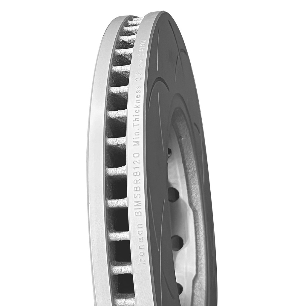 Ironman slotted geomel coated rotor - front