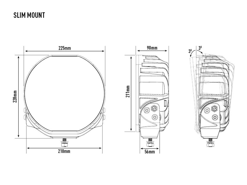 Lazer Sentinel 9" (PL) - 'Slim' Mount (White)