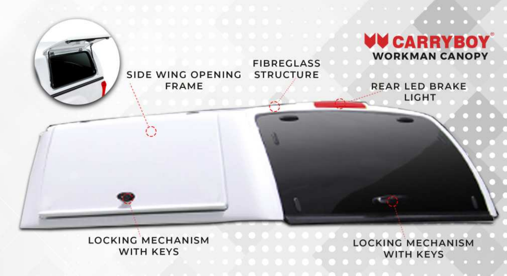 Carryboy Workman Canopy For Toyota Hilux Revo A-Deck