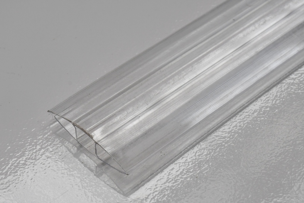 Decoglaze Polycarbonate "H" Sections, Length - 6.0 Meters Long, Colour - Clear