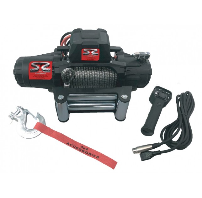 12000Lbs Electric Winch With Synthetic Rope - Top Facing