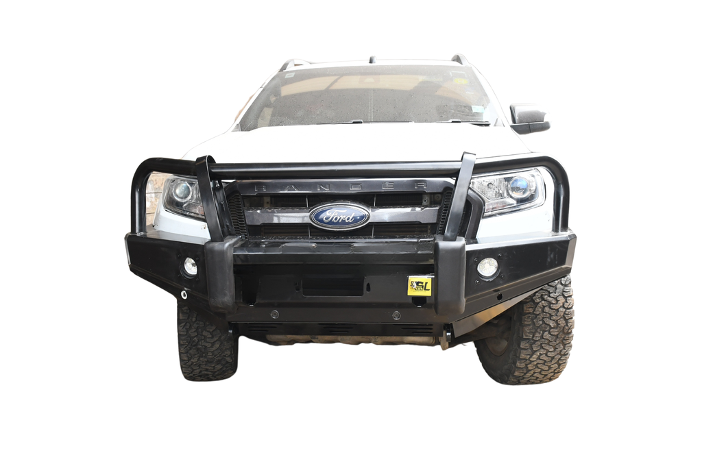 Safarituff KSL Airbag Compatible Bull Bar For Ford Ranger 2016+ C/W Fog Lamps & Indicators-Sandy Black
