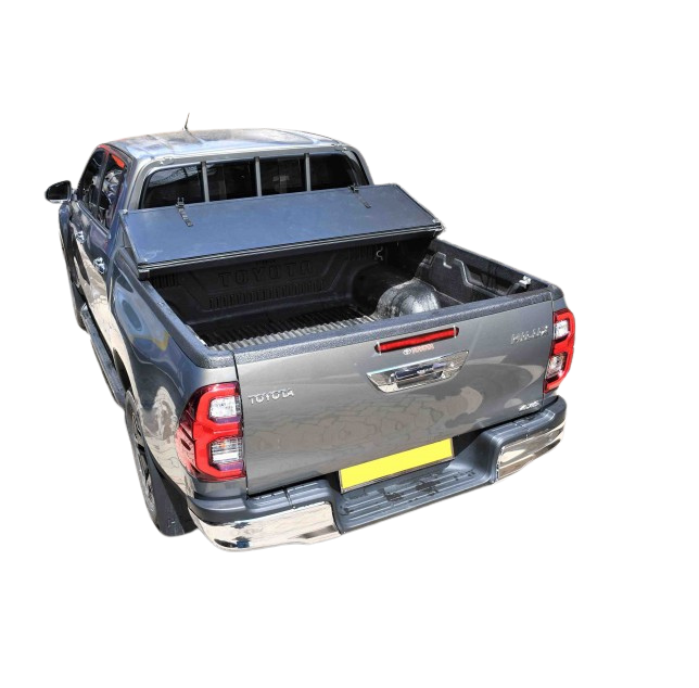 Safarituff Aluminum Hard Tri Fold Tonneau Cover For Toyota Revo A Deck With Lock Fitted + New Clamp Version PW05122101-A]