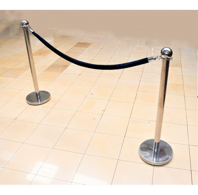 Stainless Steel Queue Stands C/w Rope or Belt Option Complete Set