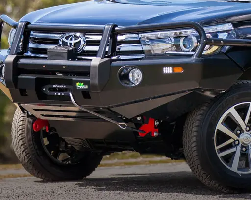 [BBCD051] Ironman Bull Bar Commercial Deluxe For Toyota Hilux Revo C/W Indicators & Fog Lights