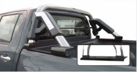 [PW01664303] Winbo K2 Roll Bar For Toyota Hilux Revo 16-20 Sandy Black Compatible With Hard Trifold And Soft Cover