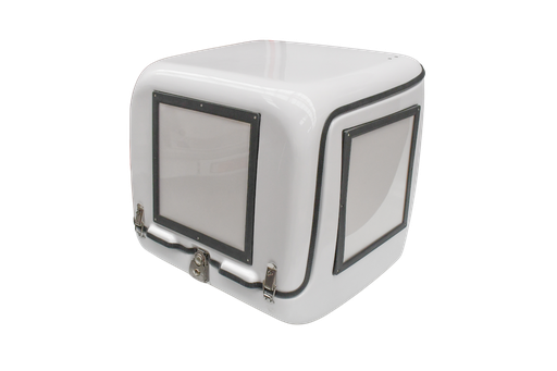 [SR-FRP02 WHITE-MEDIUM] FRP LED Motorcycle Food Delivery Box (570x560x520mm)